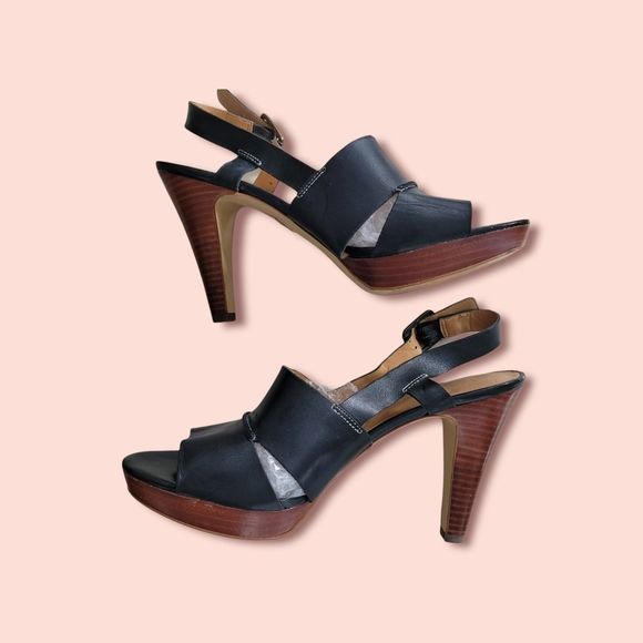 NWT Franco Sarto slingback platform leather heels size 10 "milla" - Picture 2 of 5